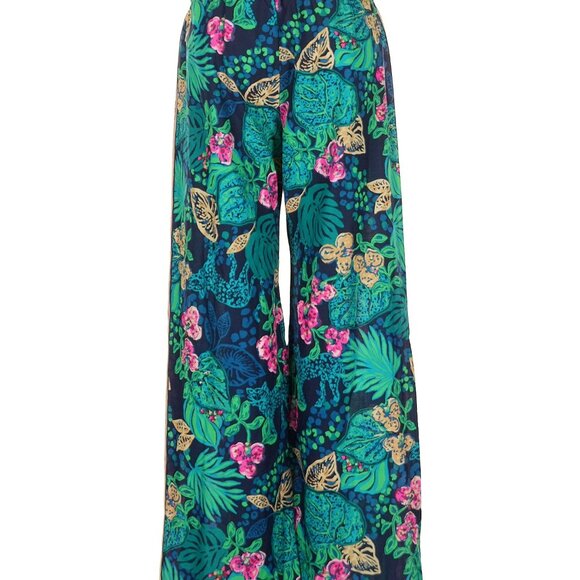 Lilly Pulitzer Bal Harbour Palazzo Pants Low Tide Navy Life of the Party sz M - Picture 5 of 5